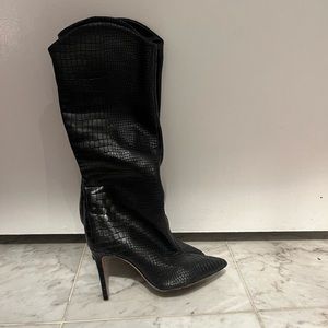 Schutz Maryana Boots in Crocodile Black